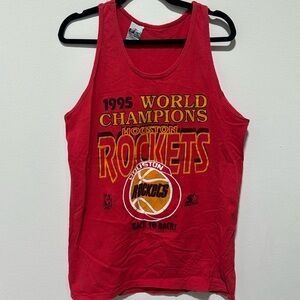 Vintage 1995 Houston Rockets Tank Top in red